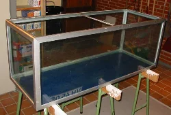 The aquarium during the curing process. It must remain undisturbed for 24-48 hours.